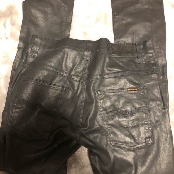 NUDIE JEANS WAXED BLACK THINN FINN Size: W:32 L:34 - Picture 4 of 4